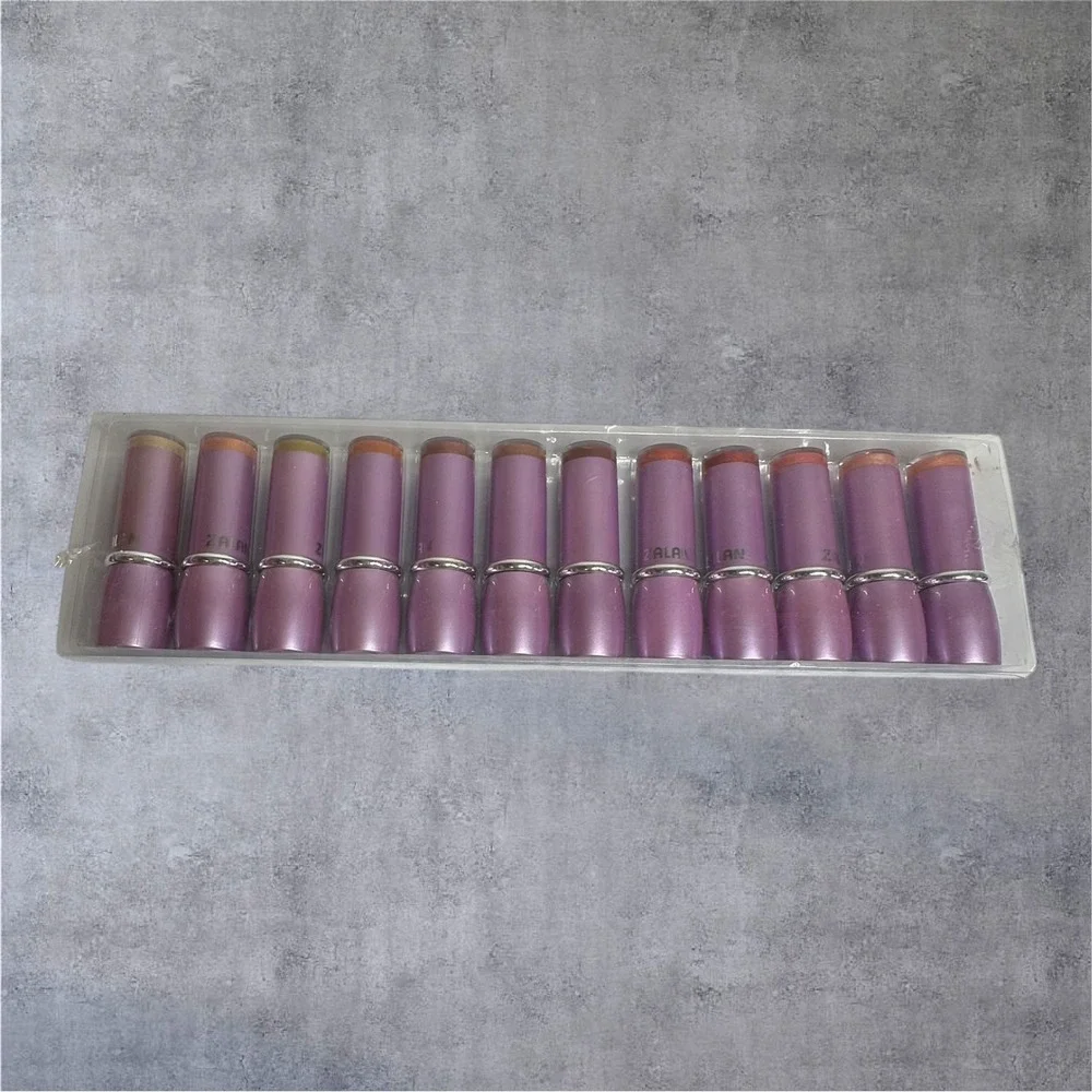 Zalan Lipstick Set 12pc Multicolor New Aloe Vera Vitamin E Pro Color 1.44oz